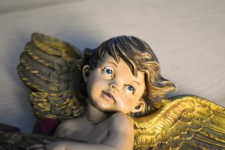 2 Angelitos Querubines Escayola Pintados Mano