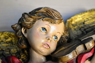 2 Angelitos Querubines Escayola Pintados Mano