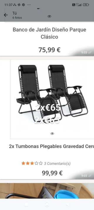 Tumbonas plegables  35€