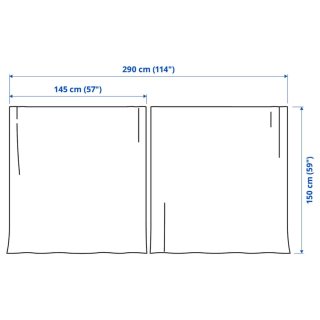 Pack 2 Visillos Ikea Silverlonn Beige/Blanco