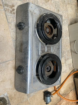 Cocina de gas dos fuegos