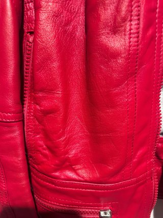Cazadora Piel Roja Mango