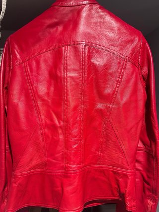 Cazadora Piel Roja Mango