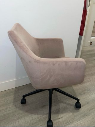 Silla de escritorio Westwing rosa terciopelo