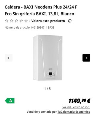 Caldera de gas Baxi Neodens Plus
