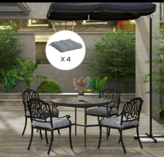 4 Cojines para Silla Gris