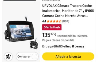 Cámara trasera autocaravana