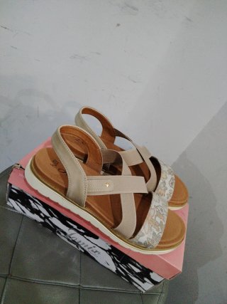 Sandali donna beige/oro n.40