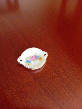 Set miniature ceramica decorata fiori