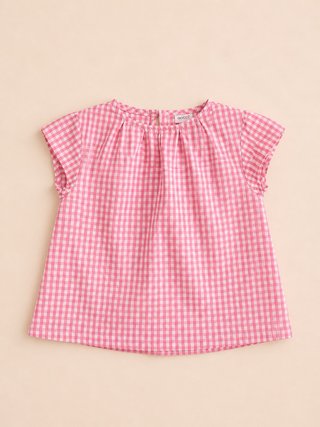 Blusa Gocco cuadros rosa T7/8