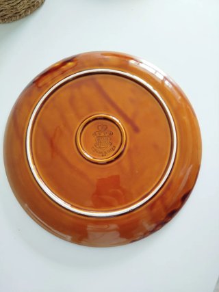 Bandeja decorativa de cerámica con flores