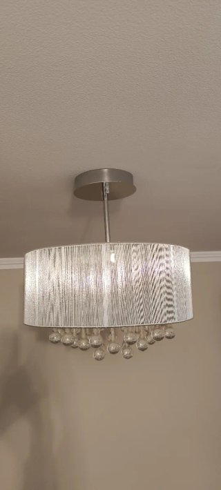 Lámpara de techo colgante de cristal y metal
