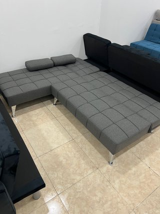 Sofá Cama Chaise Longue Gris
