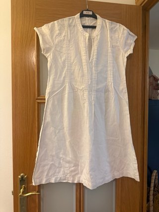 Vestido blanco lino talla M