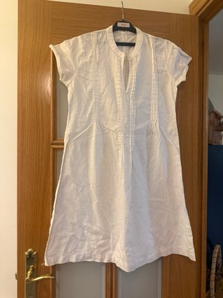 Vestido blanco lino talla M