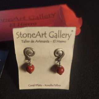 Pendientes StoneArt Gallery Plata Coral