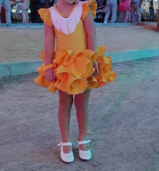 Traje Flamenca Niña Amarillo 2-3 Años