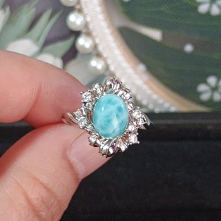 Anillo Plata con Larimar Natural