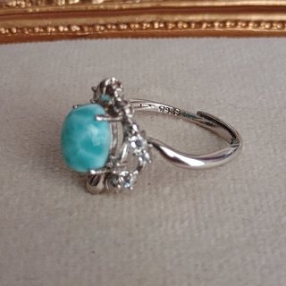 Anillo Plata con Larimar Natural