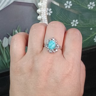 Anillo Plata con Larimar Natural