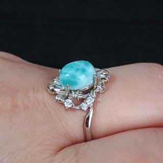 Anillo Plata con Larimar Natural