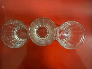 3 Vasos Licor Vintage Flores Azules