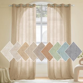 Cortinas Lino Beige Woaboy 140x245cm (2 uds)