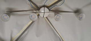 Lámpara 4 focos orientables blanca