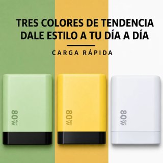 Cargador GaN 80W Cable Retráctil 3 en 1