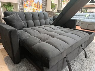 Sofá Cama Chaise Longue 210x145 Gris Oscuro