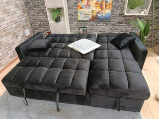 Sofá Cama Chaise Longue 210x145 Gris Oscuro