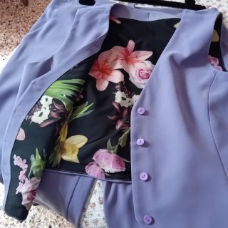 Completo pantalone e gilet viola