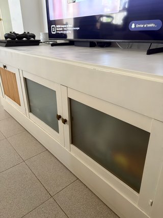 Mueble TV madera y cristal