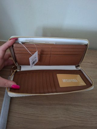 Portafoglio Michael Kors monogramma bianco