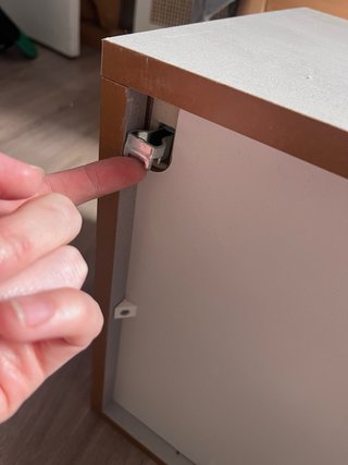 Mueble TV gris y blanco para colgar