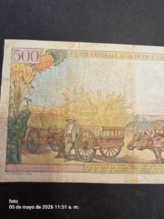 Billete 500 Francos Franceses D'Outre-Mer