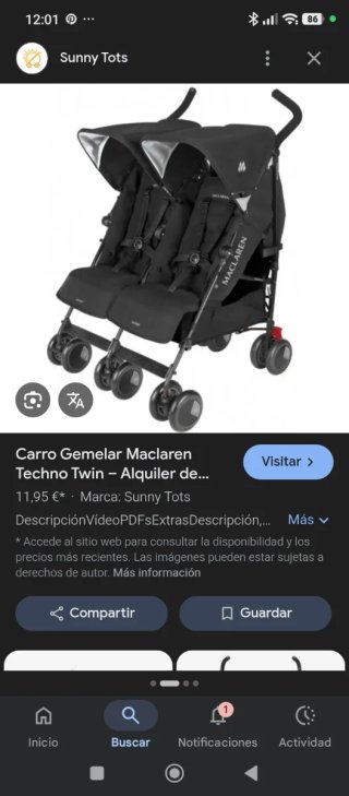 Silla Gemelar Maclaren Techno Twin