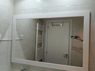 Espejo de baño madera y cristal