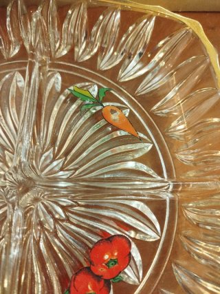 Set antipasti vetro con verdure e posate