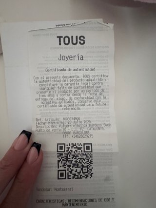 Pulsera Tous granate con osito de oro