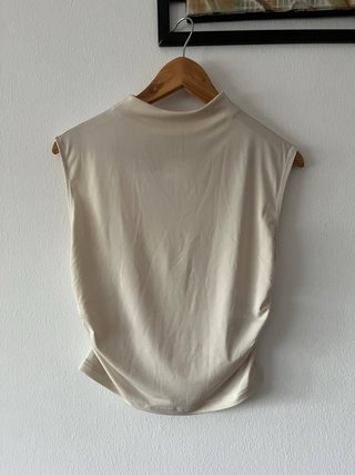 Top H&M Ruched Blanco Talla M