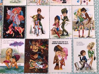 Lote de postales ilustradas vintage