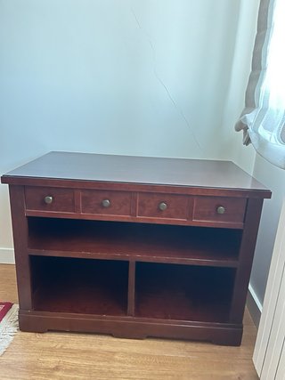 Aparador mueble tv madera maciza tono caoba