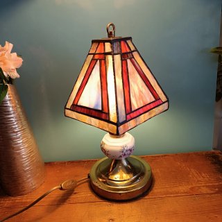 Lámpara Tiffany Vintage pie Latón y Porcelana