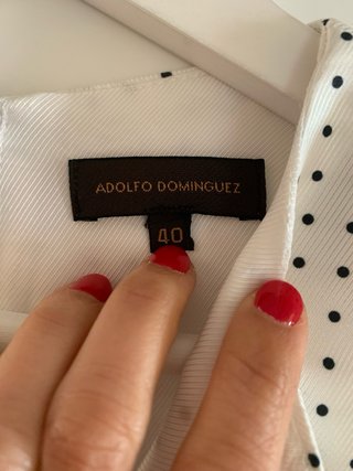 Vestido Adolfo Dominguez lunares blanco y negro