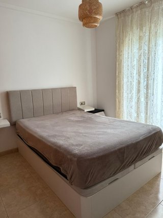 Cabezal de cama 135x200 tela beige/gris
