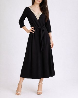 Vestito lungo nero Made in Italy taglia M