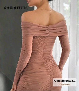 Vestido Shein rosa drapeado