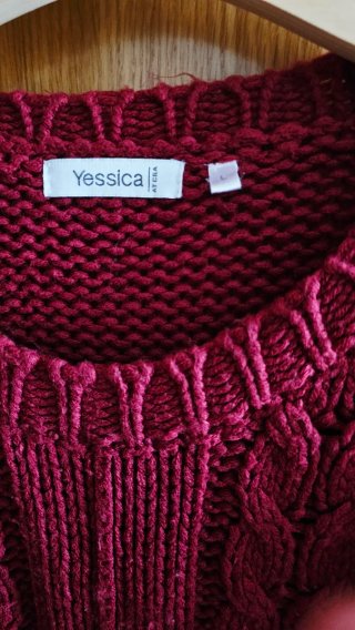 Jersey oversize punto granate talla L.