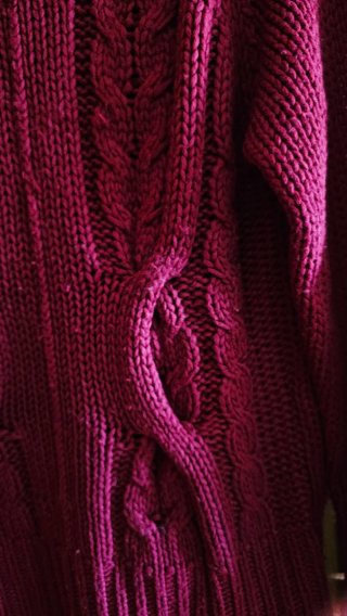 Jersey oversize punto granate talla L.